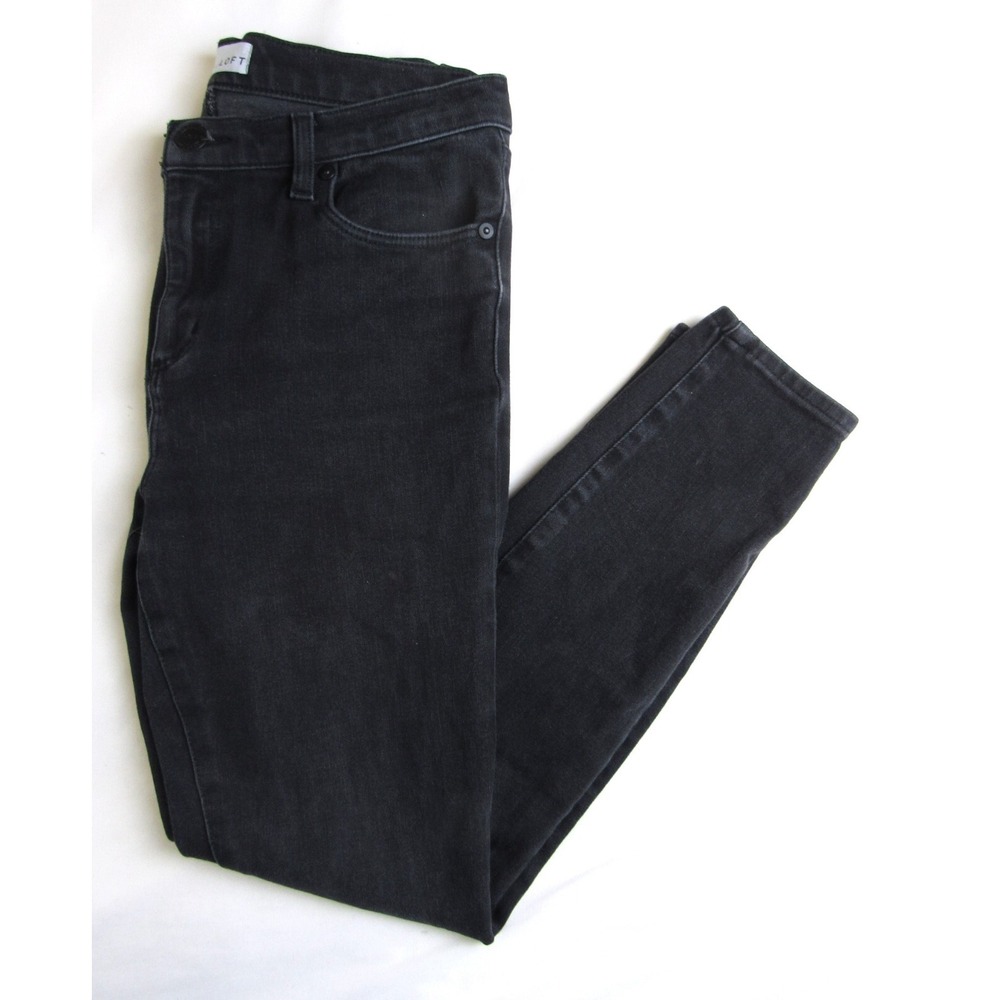 LOFT Jeans Black Legging Mid Rise Women's Size 29/8
